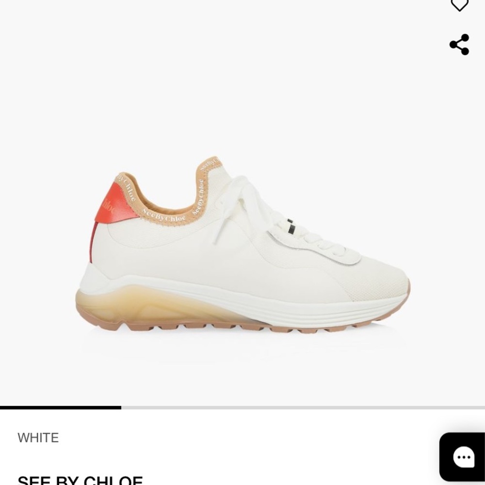 See By Chloe White and Red Sneakers with Modern Aesthetic